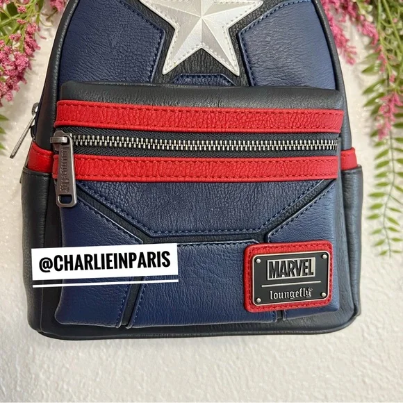 ✨SOLD✨Marvel x Loungefly Captain America Mini Backpack✨FIRM price ✨ - Picture 4 of 9